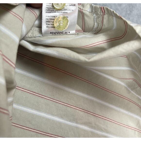 Men's Lacoste Button Up Long Sleeve Dress Shirt Size 42 Brown Striped - Picture 5 of 8